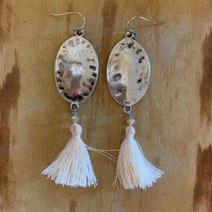 Hand made silver with peach tassel